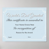 De beste grootvader ter wereld poster (Voorkant)