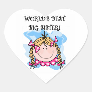 De beste grote zuster-cadeautjes van Blond World Hart Sticker
