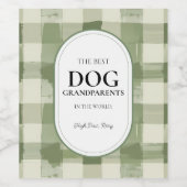 De beste hond grootouders in de wereld geruit wijn etiket (Enkel label)