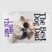 De beste hond pap Shih Tzu niet Vaders Dag Golfhanddoek (Horizontaal)