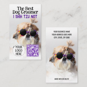 De beste hond trimmer Shih Tzu Niet Logo QR code Visitekaartje
