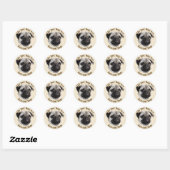 De beste honden worden gered (PUG) Ronde Sticker (Vel)