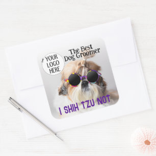 De beste hondentrimmer Shih Tzu Niet Custom Logo Vierkante Sticker