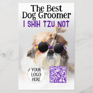 De beste hondentrimmer Shih Tzu Niet Logo QR-code Flyer