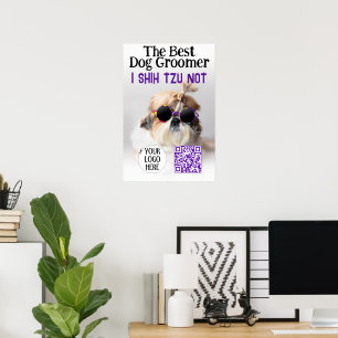 De beste hondentrimmer Shih Tzu Niet Logo QR-code Poster