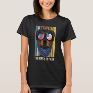 de beste hondenvader rottweiller met een bril t-shirt