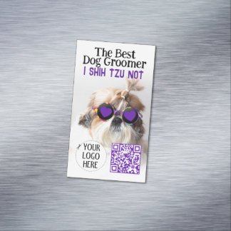 De Beste hondenverzorger Shih Tzu Geen Logo QR cod Magnetisch Visitekaartje