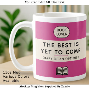 De beste is nog komen Retro Paperback Omslag Roze Koffiemok