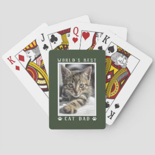 De beste kat die papa ter wereld schildert, drukt pokerkaarten