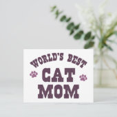 De beste kat-mam ter wereld briefkaart (Staand voorkant)