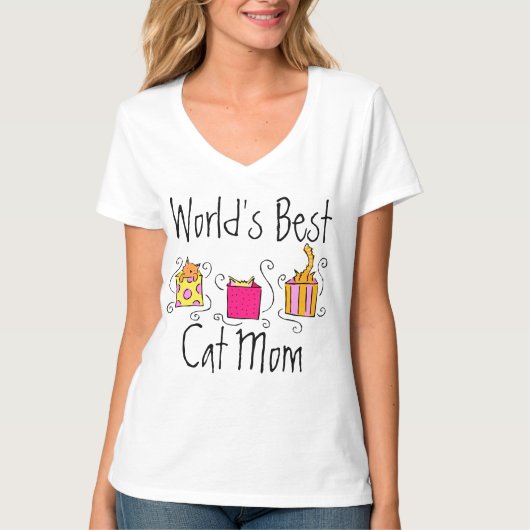 De beste kat-mam ter wereld t-shirt (Voorkant)