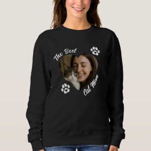 "De Beste Kat Moeder" Gepersonaliseerde Foto Hart Trui