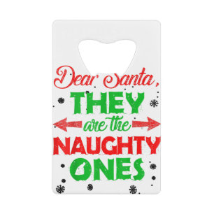 De beste kerstman is het T-shirt van de Naughty's Kredietkaart Flessenopener