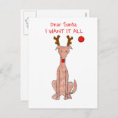 De Beste Kerstman van de windhond Feestdagenkaart (Voorkant / Achterkant)