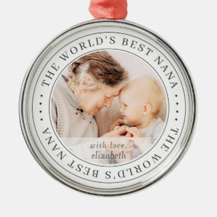 De beste Klassieke Eenvoudige Foto van Nana ter we Metalen Ornament