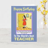 De beste leraar ter wereld - Happy Birthday Kaart (Gele Bloem)