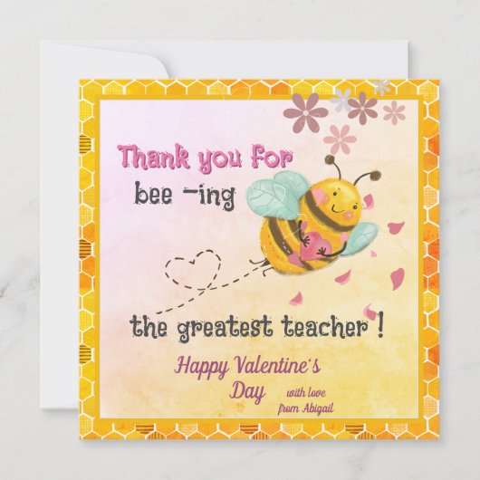 De beste leraar Valentijnsdag Feestdagenkaart (Voorkant)