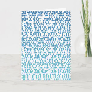 De beste levenslange complete tekst ooit Blue Bapt Kaart