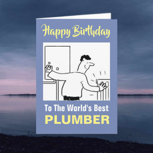 De beste loodgieter ter wereld - Happy Birthday Kaart