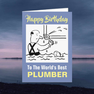 De beste loodgieter ter wereld - Happy Birthday Kaart