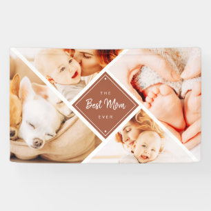 De beste mam ooit moderne aangepaste foto's spandoek