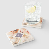 De beste mam ooit moderne aangepaste foto's stenen onderzetter (Zijkant)