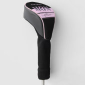 De beste mam stijlvolle zwart roze letters golfheadcover (Schuin)