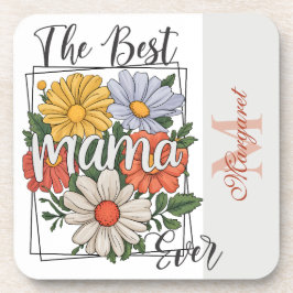 De beste mama ooit bloemenprint bier onderzetter