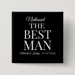 De beste man bruiloft vierkante button 5,1 cm