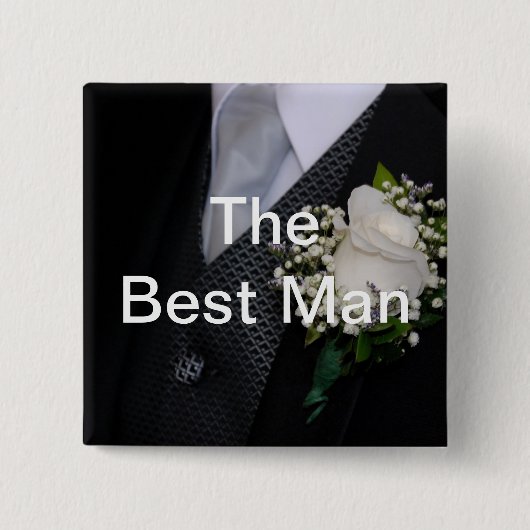 De beste man vierkante button 5,1 cm (Voorkant)