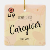 De beste mantelzorger en persoon in een rolstoel keramisch ornament (Achterkant)