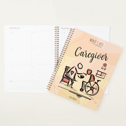 De beste mantelzorger en persoon in een rolstoel planner (Display)