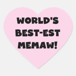 De beste Memaw zwart-wit T-shirts ter wereld Hart Sticker