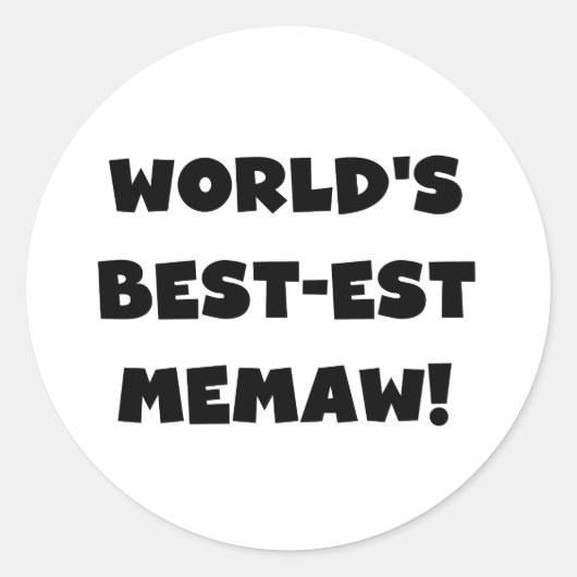 De beste Memaw zwart-wit T-shirts ter wereld Ronde Sticker (Voorkant)