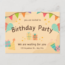 De beste model voor de verjaardagsuitnodiging  briefkaart