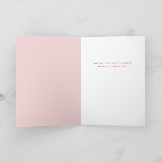 De beste moeder ooit gewaagde trendy roze Moederda Kaart (Binnen)