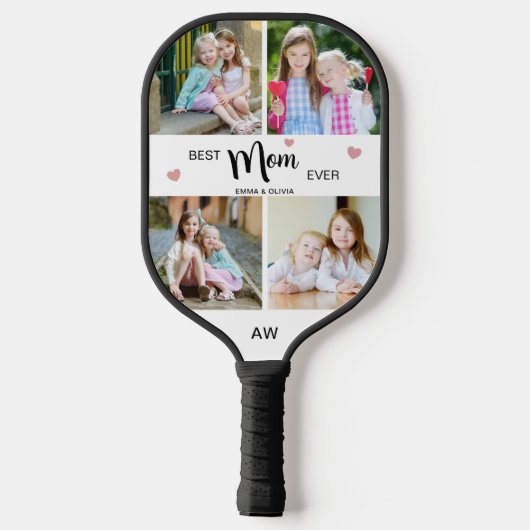 De beste moeder ooit Moederdagen met Initialen Pickleball Paddle (Achterkant)