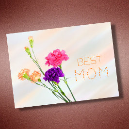 De beste moeder ooit pastel elegante florale kaart