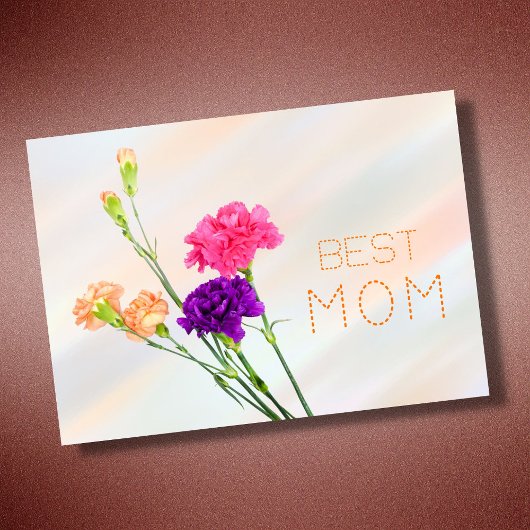 De beste moeder ooit pastel elegante florale kaart