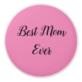 De beste moeder sms-roze keramische knop (Voorkant)