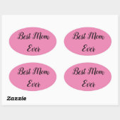 De beste moeder sms-roze ovale sticker (Vel)