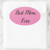 De beste moeder sms-roze ovale sticker (Tas)