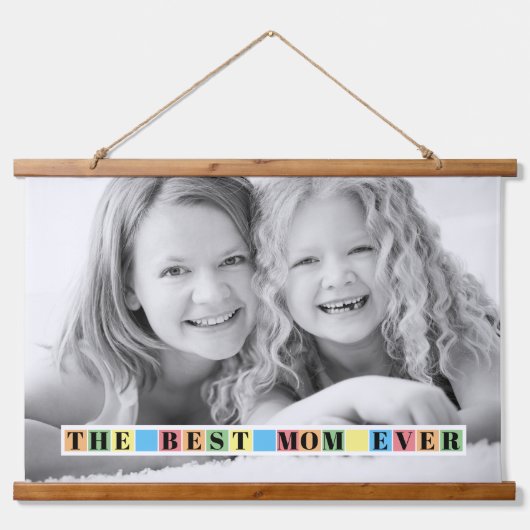 De beste Moederdag foto van moeder ooit Hangend Wandkleed (Voorkant)