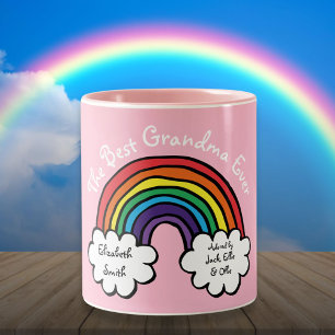 De Beste Oma Oma Ooit Regenboog Roze Tweekleurige Koffiemok