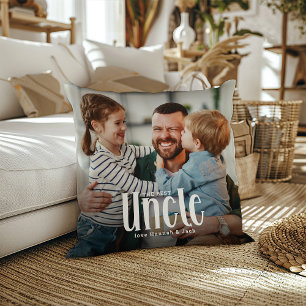 De Beste OOM' Aangepaste Foto Knuffel Cadeau Kussen