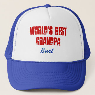De beste opa aangepaste naam Blauw Rood ter wereld Trucker Pet