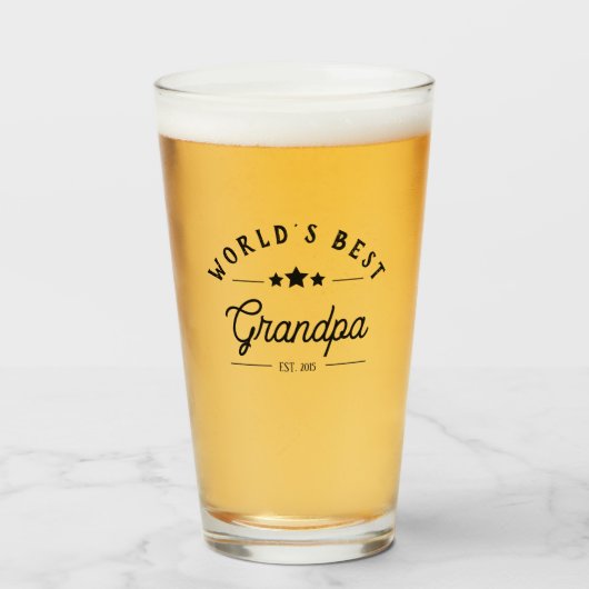 De beste opa Beer Glass Tumbler ter wereld (Voorkant gevuld)