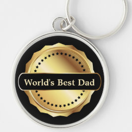 De beste pap Gold Medallion Sleutelhanger