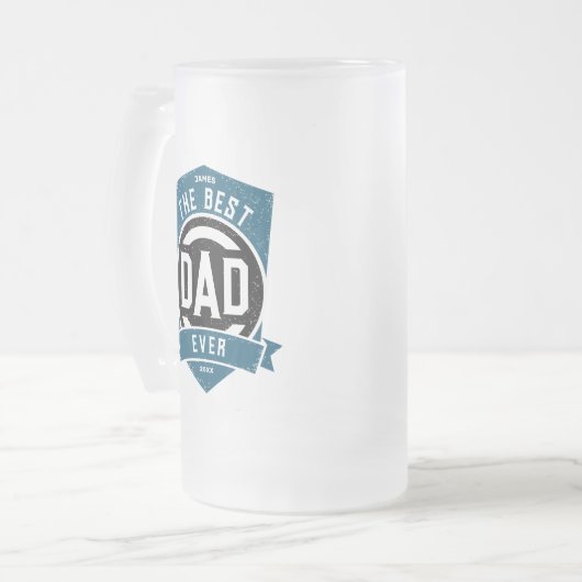 De beste pap ooit Modern Vaderdag cadeau Matglas Bierpul (Voorkant links)