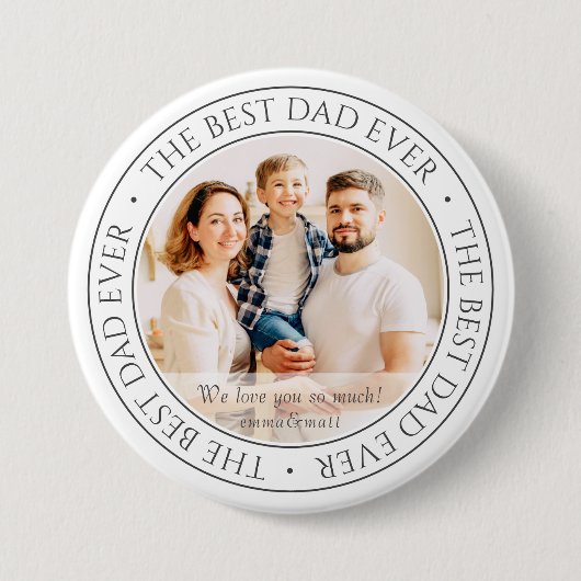 De beste pap ooit Moderne klassieke foto Ronde Button 7,6 Cm (Voorkant)